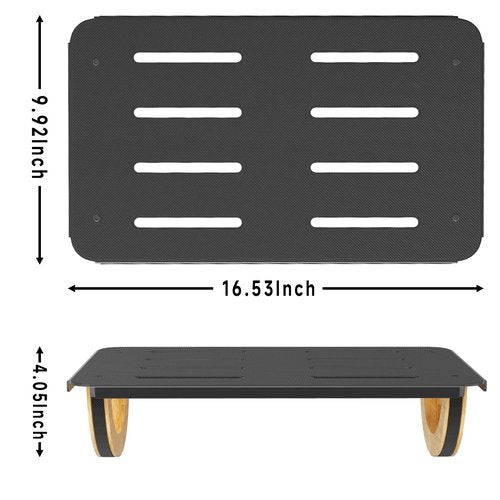 STWWO Ergonomic Rocking Foot Rest for Office, Wooden Footrest for Posture Support & Blood Circulation, Under Desk Chair Foot Rest Metal for Relieve Back, Lumbar Pain