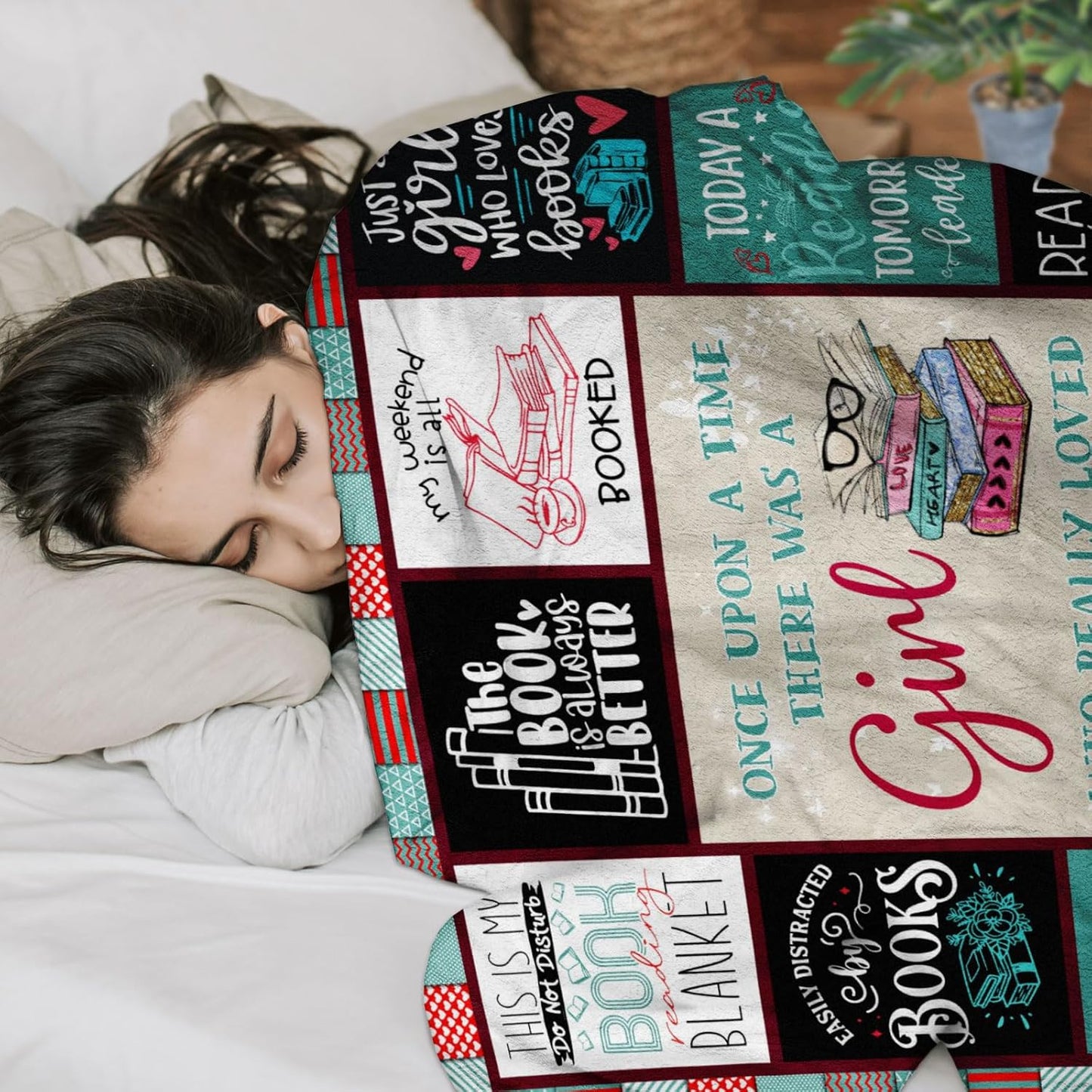 Skiennix Book Lovers Throw Blanket - Cozy 60"x50" Gift for Readers & Bookworms | Perfect for Book Clubs