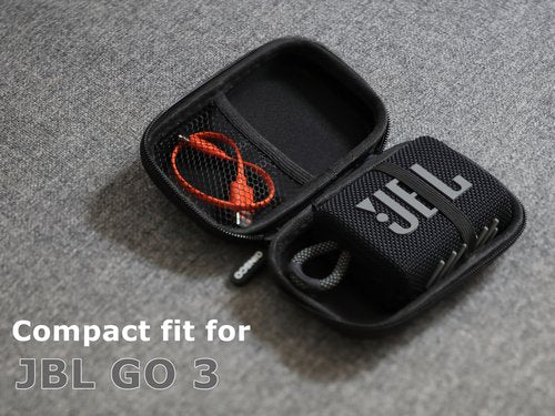 Ginsco 2025 New Case for JBL Go 3 and GO 4 - Ultra-Portable Waterproof and Dustproof Mini Bluetooth Speaker, Hump Design Travel Carrying Case Hard Shell Cases with Detachable Strap