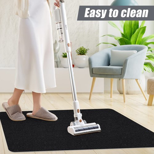 Sycoodeal Office Chair Mat for Hardwood Floor,Office Computer Gaming Chair Mat for Tile Floor,Large Floor Protector Rug,Anti-Slip,Easy to Clean,Pure Black(48"x60")