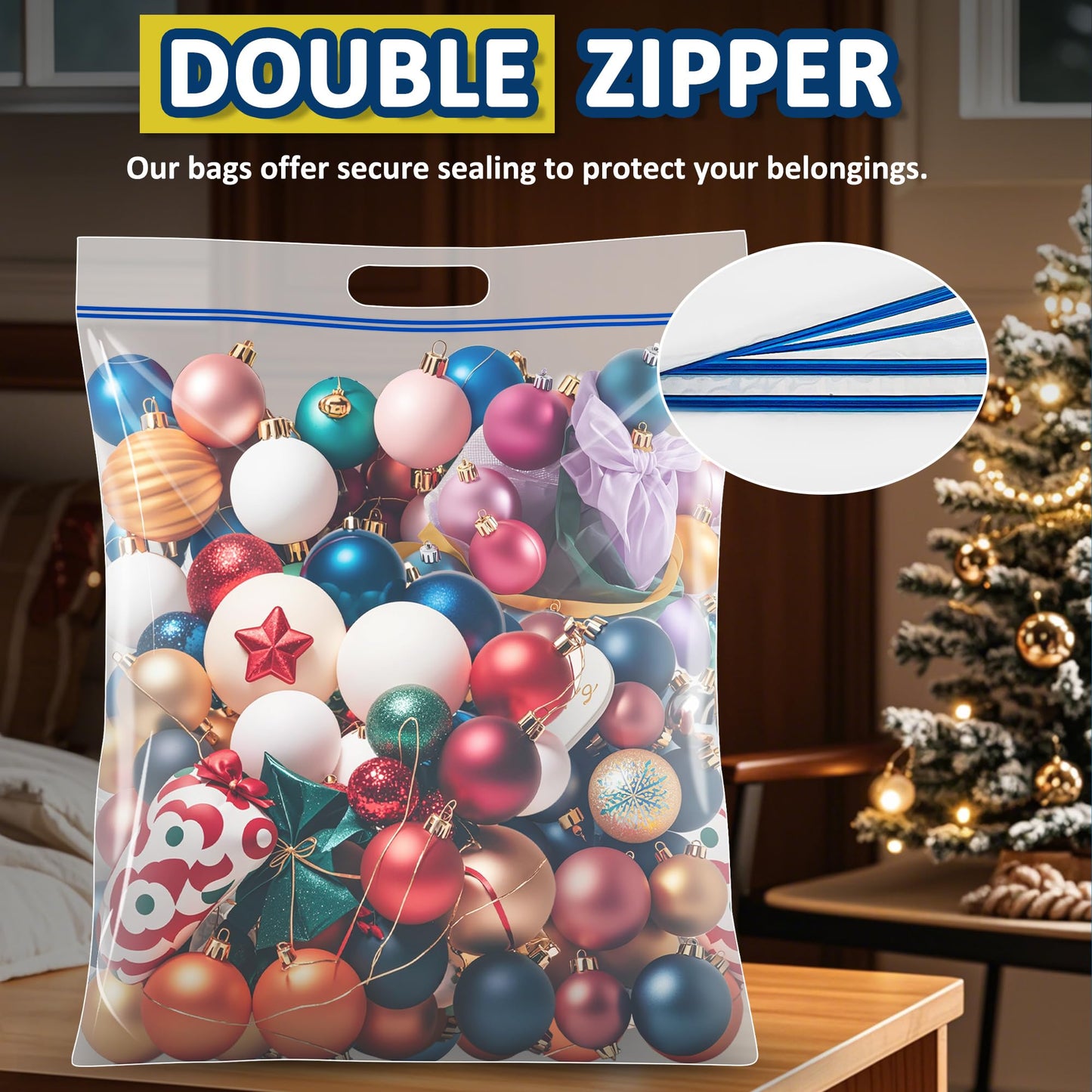 15 Gallon Large Resealable Storage Bags with zipper Top