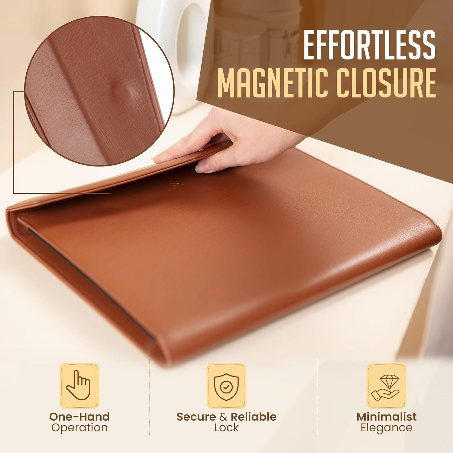 STLYIO Trifold Padfolio - Magnetic Closure with Stretchable Compartment for Tablet & Documents | Includes Notepad & Gift Box