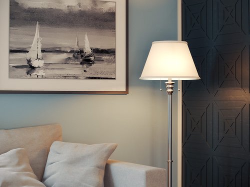 Kenroy Home 30438BS Spyglass Traditional Floor Lamp, Brushed Steel, 59.5 Inch Height, 17 Inch Width, 17 Inch Depth