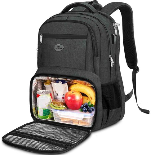 MATEIN 18 Inch Backpack for Men, Extra Large Work Backpack with Lunch Compartment, Water Resistant Insulated Cooler Computer Bag with USB Port, Sturdy Padded Carry On Laptop Daypack for College Travel