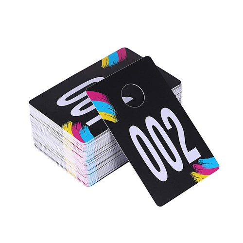 SUKIRA Live Plastic Number Tags, Normal and Reverse Mirror Image Coat Room Checks for Facebook Live, Reusable Lularoe Supplies, Hanger Cards for Clothes, 100 Consecutive Numbers, (001-100)
