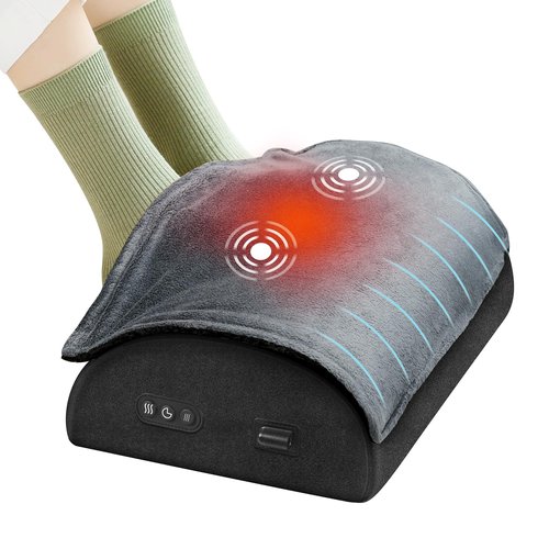 Beleduc Ergonomic Under Desk Foot Rest with Heat,Vibration Massage, Heated Foot Rest for Under Desk at Work, Foot stools for Under Office Desk