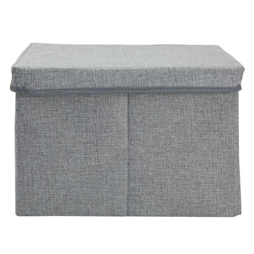 Stockroom Plus 2 Pack Decorative File Boxes Storage with Lids, Filing Organizer Hanging Document Container, Gray, 15.4" x 12.4" x 10"