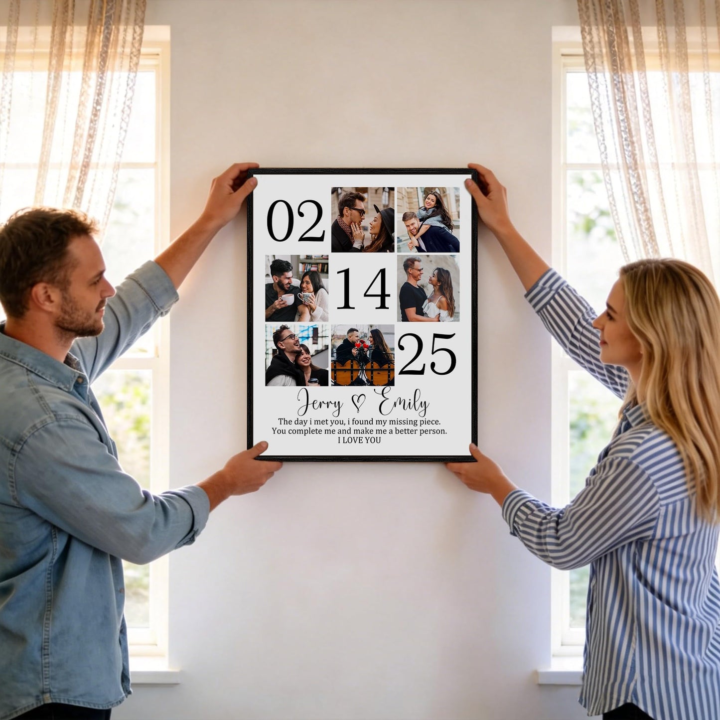 Custom Couple Canvas Personliazed Valentines Day Gifts for Him/Her Customized Anniversary Birthday Gifts for Boyfriend/Girlfriend Personalized Gifts for Women