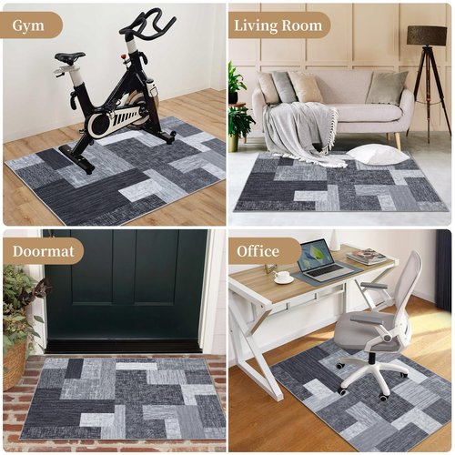 CAREMEE Office Chair Mats for Hardwood Floor, 48"X60" Desk Chair Mat for Hard Floor, Gaming Computer Chair Mat Office Rug for Rolling Chairs, Low Pile Carpet Under Chair Floor Protector, Grey