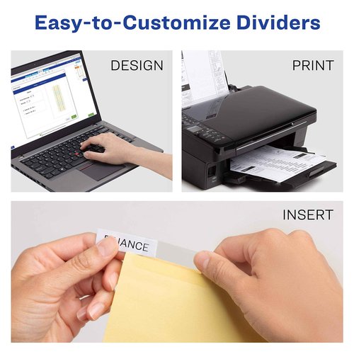 Avery 8-Tab Binder Dividers, Insertable Clear Big Tabs, 48 Packs (11112)