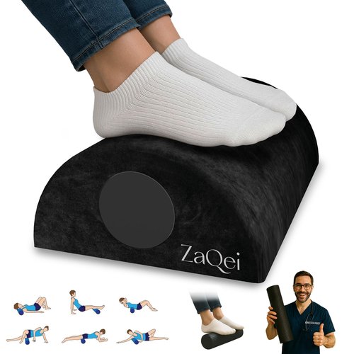 Foot Rest for Under Desk at Work, Massage Roller & Egyptian Velvet Cover, Improves Circulation & Prevents Muscle Tension, Ergonomic Foot Stool, Desk and Gaming Accessories, Office Desk Accessories.
