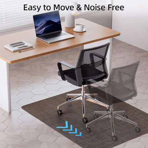 Yecaye Office Chair Mat for Hardwood Floor, 36" x 48" Under Computer Desk Floor Protects for Rolling Chair, Non Slip PVC Woven Gaming Chair Mat, Not for Carpet (Brown)