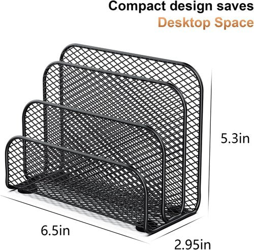 Gianotter 4-Tier Paper Organizer - Stylish Mail Organizer for Countertop Use | Black Finish