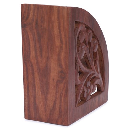 Ajuny Wooden Remote Holder Caddy - Organizer For Spinning, Desk Rotating Organizer/Caddy for TV Remote Controllers,Pen,Calculator Media Player,DVD,Office Supplies,Mobile Phone Storage Box
