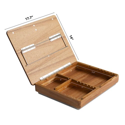 ROSSIE Home Acacia Wood Easel Lap Desk with Storage - Natural - Fits up to 17.3 Inch Laptops - Style No. 76516