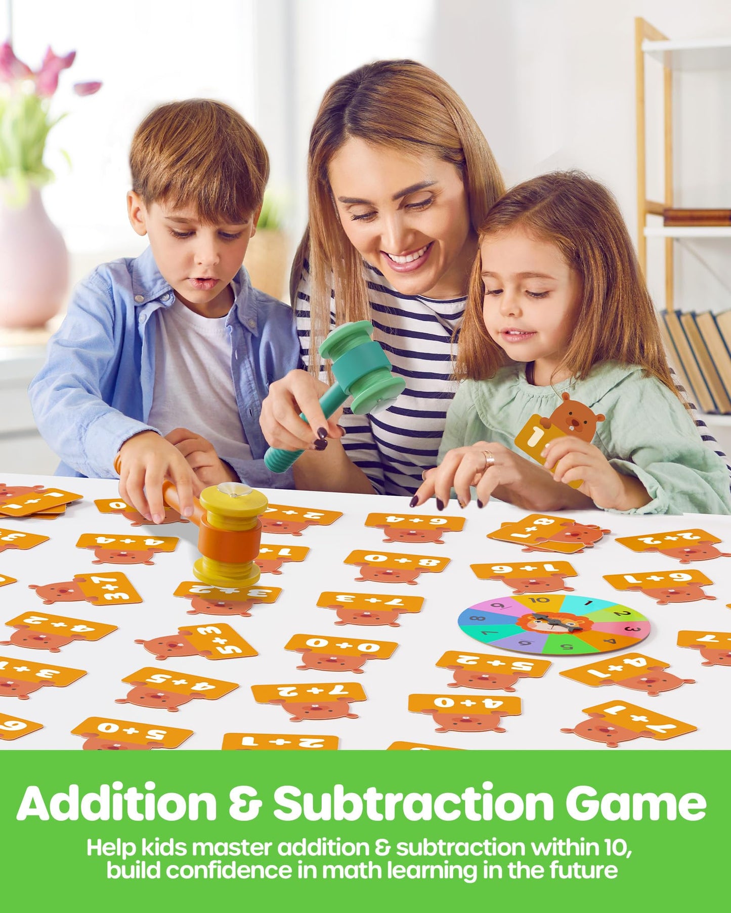 D-FantiX Addition and Subtraction Games, Math Games for Kids, Math Manipulatives for Kindergarten Elementary 1st 2nd Grade, Montessori Educational Learning Toy for Classroom Homeschool