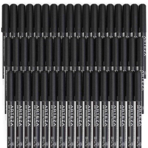 ARTEZA Dry Erase Markers Pack of 52 and Dry Erase Markers Pack of 52 Black Color Bundle, Whiteboard Pens, Office Supplies for Back to School, Office, Home