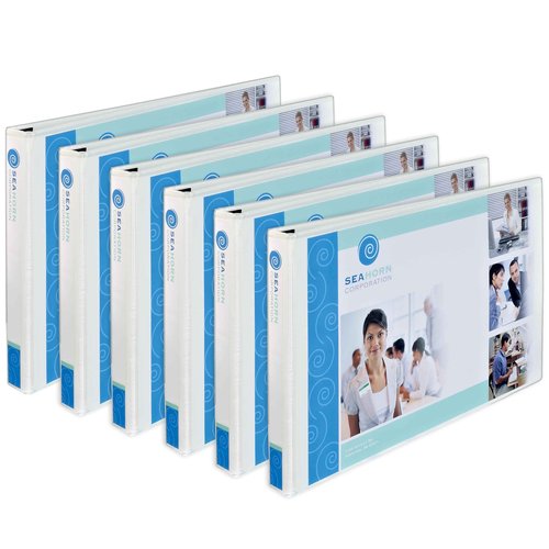 Avery Heavy-Duty View 3 Ring Binder, 1.5" Slant Rings, Holds 11" x 17" Paper, White Binders (6-Pack of 72125)