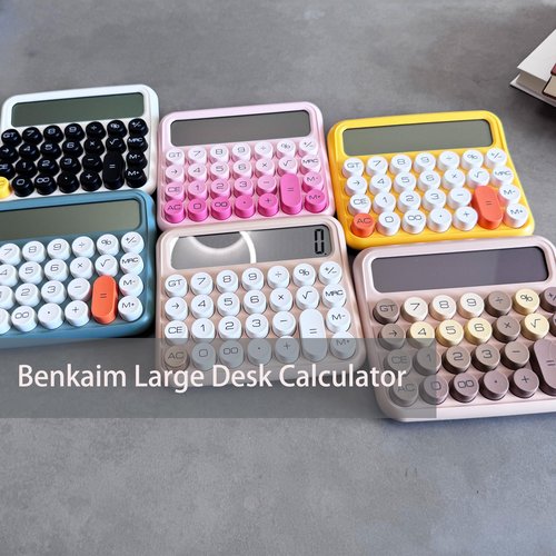 Calculators, Benkaim Desk Calculator, Basic Standard Calculator,12 Digit Large LCD Display Big Button for School, Home & Business Use, Gold Desk Accessories(Beige)