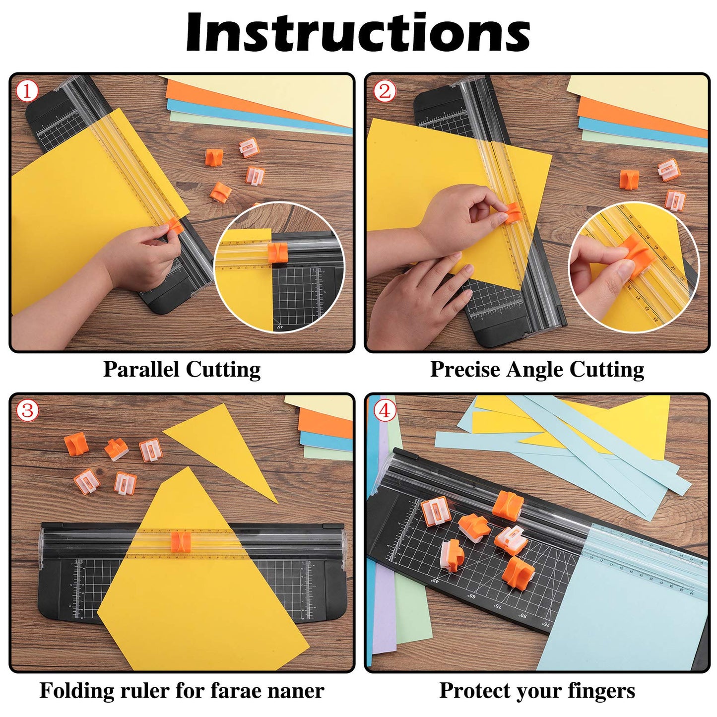 Mudder 10 Pieces Paper Cutter Replacement Blade Cutting Replacement Blades Refill for A4 Black and White Paper Trimmer(Orange)