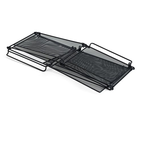 Artesa Presa Rolling Collapsible Stackable File Storage Organizer Basket, Set of 2, Black