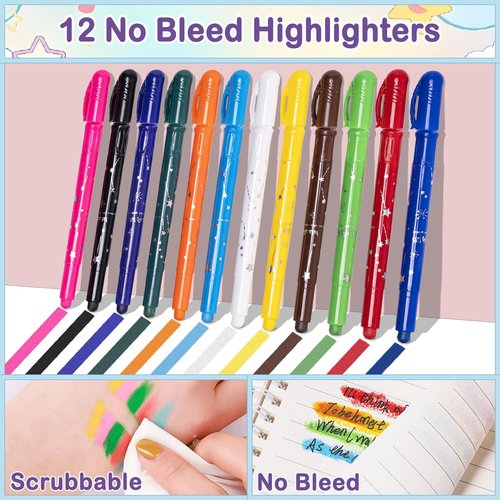 78PCS Aesthetic School Supplies with Cute Pencil Case, Pastel Highlighters Gel Pens Mechanical Pencils Set 0.5 0.7 & 2.0mm, Back to School Supplies Student Stationary Set, Pencil Pouch with Supplies