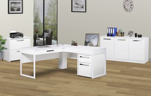 Saint Birch Alaska Wood 3 Door Credenza File Cabinet in White