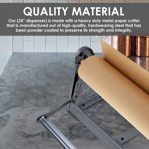 West Palm Brands Paper Roll Cutter, Holder & Dispenser for Butcher Freezer Craft Paper Rolls 24", Great Butcher, Wrapping, Crafting Paper or Vinyl Roll Holder - Free Standing or Wall Mounted