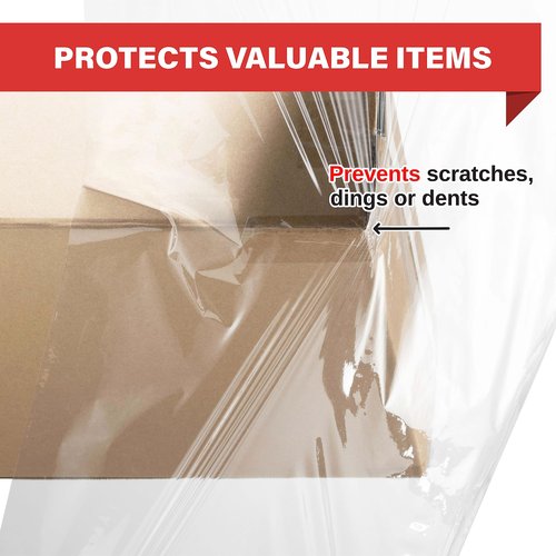 Stretch Wrap Industrial Strength 4 Pack 17.5" 1100 SqFt 80 Gauge Extra Thick (20 Micron) Shrink Wrap Roll for Moving Supplies, Furniture, Pallets, Plastic Wrap for Packing, Heavy Duty Stretch Film