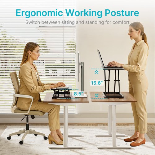 PEGZONE Keyboard and Mouse Riser, 24" x 12" Ergonomic Keyboard Riser, Height Adjustable keyboard stand for desktop, Standing Keyboard Tray, Black