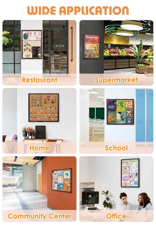 EVERSUPPLY Enclosed Bulletin Board Cork Board 38x28 in,Lockable Wall Display Case with Locking Door for Office School Home Commercial,Tamperproof and Shatter Resistant,Black Aluminum Frame (9xA4)