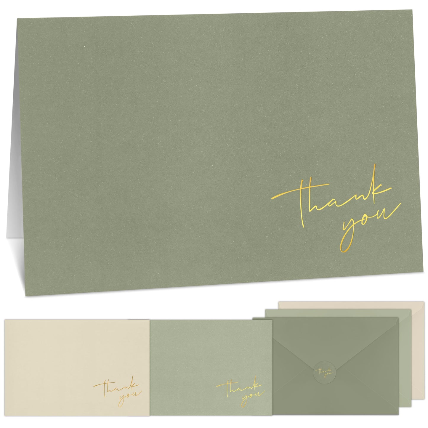 Beautiful Thank You Cards Set of 30 With Envelopes and Stickers - Elegant Blank Cards For Personalized Notes - Perfect Bulk Stationary Set For All Occasions incl. Weddings, Business & Baby Showers