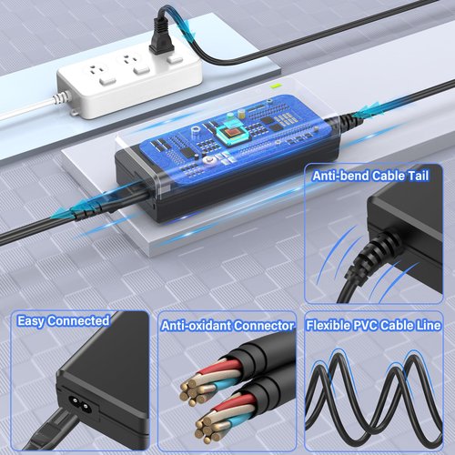 24V Charger for Fujitsu Scanner fi-7160 fi-6130 Power Cord AC DC Adapter Supply Cable for Fujitsu fi-7180 fi-7260 fi-7280 S1500 S1500M Document Scanner Charging Battery Cable Plug Replacement Cord