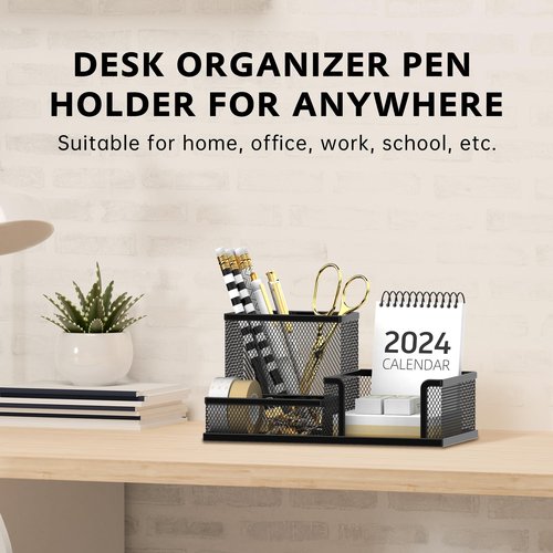 SUPEASY Mesh Metal Desk Organizer, Mail Sorter, Pen Holder for Office Supplies