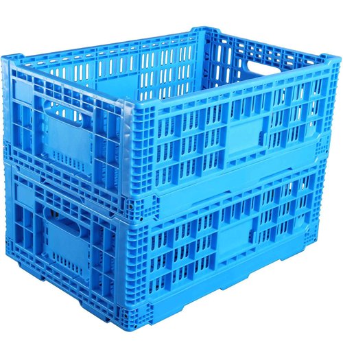 Collapsible Storage Bin Containe，52 Liter Transferheavy duty plastic storage box,blue milk crates heavy duty Transit storage of various items (2)