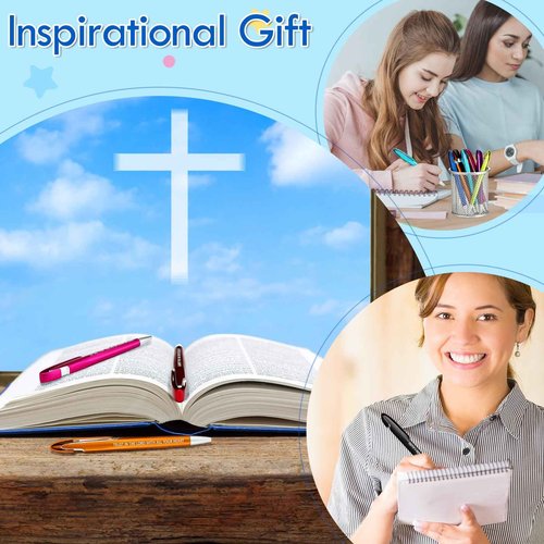 Lincia 100 Pcs Bible Verse Ballpoint Pens Bulk Retractable Medium Point Pens with Black Ink Inspiration Thank You Gifts for Christmas, Back to School, Teacher