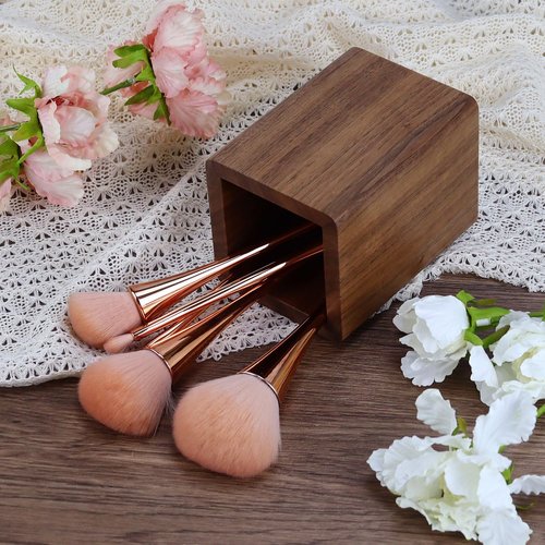 MultiBey North American Walnut Wood Pencil Holders, Black Walnut Pen Holder Wooden Pencil Box, Wood Desk Accessory Organizer for Desk Office Home