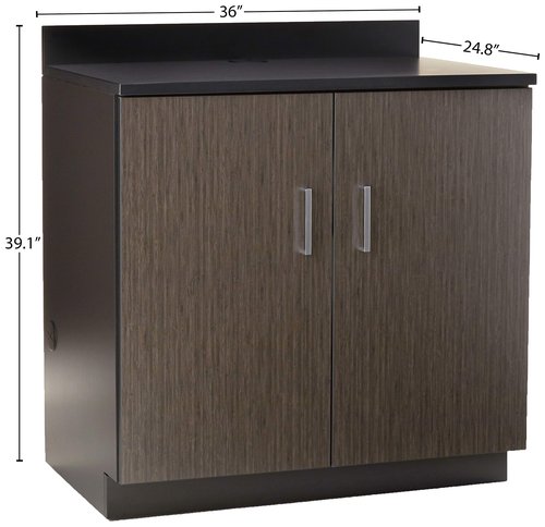 Safco Products 1702AN Modular Hospitality Breakroom Base Cabinet, 2 Doors/2 Adjustable Shelves, Asian Night Base/Black Top