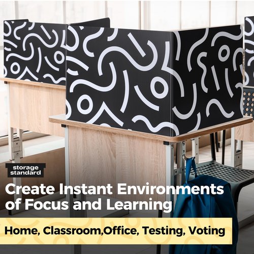 22-Pack Desk Dividers for Students - Durable & Waterproof Plastic Study Carrel Divider, Classroom Folders Teacher Supplies, Easy-to-Clean Plastic Privacy Shield Folder Boards for Student Desks