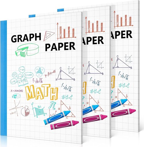 Ctosree Graph Paper Composition Notebook - 1/2 Inch Squares, 8.5 x 11 Inches | Perfect for Kids' School Supplies