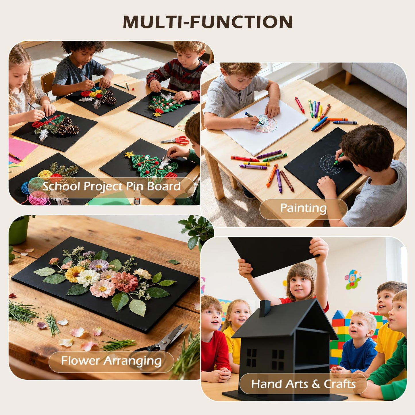 Golden State Art, Pack of 10, 3/16" Thick, 8x10 Black Foam Boards (8x10, Black)
