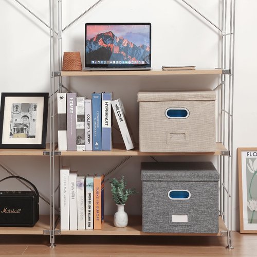 DYWMM File Organizer Collapsible Storage Box for Office File Box with Lids Document Organizer for Office and Home Easy Slide Durable Hanging File Box (Gray)