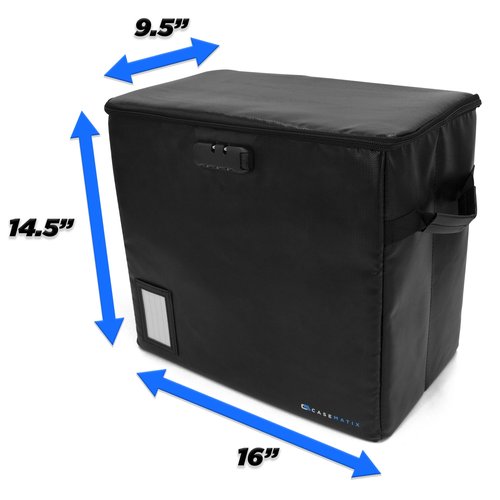 CASEMATIX Graded Comic Storage Fits 30 Comics, Hard Shell Fire-Resistant Bin with Three Internal Box Dividers, Zipper Lock