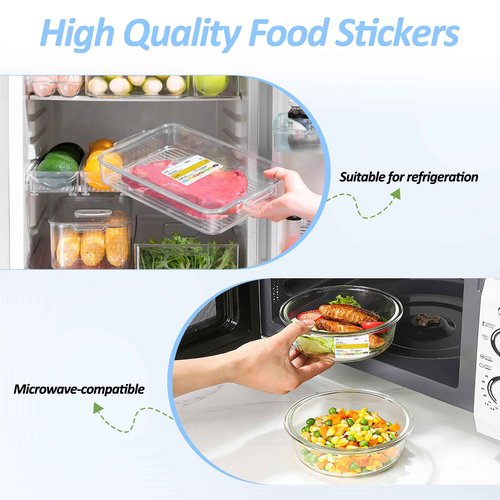 Restaurant Quality Shelf Life Food Rotation Labels Vinyl, 2” x 3” Self-Adhesive Removable Freezer Food Labels, Perfect for Reusable Containers, Easy to Remove, Food Safety Date Sticker (10 PCS)