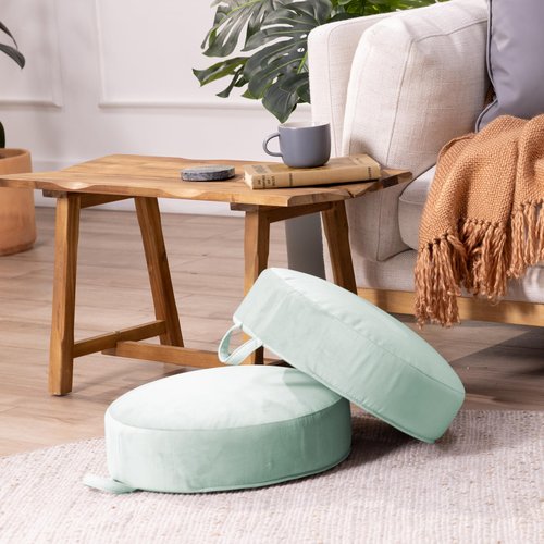 Factory Direct Partners Overstuffed Microfiber, 2-Pack Floor Cushion, Aloe 2 Count
