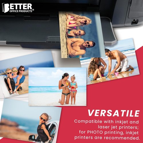 Better Office Products Premium Glossy Photo Paper - 4 x 6 Inch, 400 Sheets, 200 GSM Quality