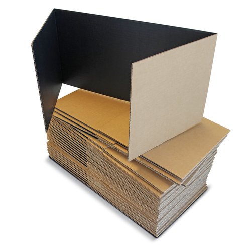 Flipside Products 12”x 48” Black Study Carrel, Privacy Boards, Student Privacy and Focus Booth for The Classroom, Desk Divider Cubby for Tests, Made in USA - 24 Pack