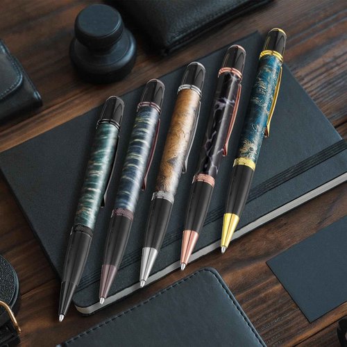 Colarr 30 Pack Woodturning Pen Kit Twist Ballpoint Pen Kit with Refill Copper for DIY Classroom Supplies Teacher Student Friends Gift