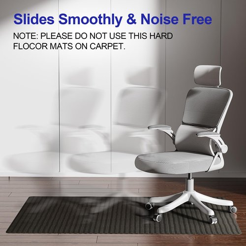 Delamu Office Desk Chair Mat for Hardwood Floor, 36"×48" Under Desk Floor Protector for Computer Gaming Chairs, Anti-Slip Woven Desk Chair Mats for Office Home (Black Brown)