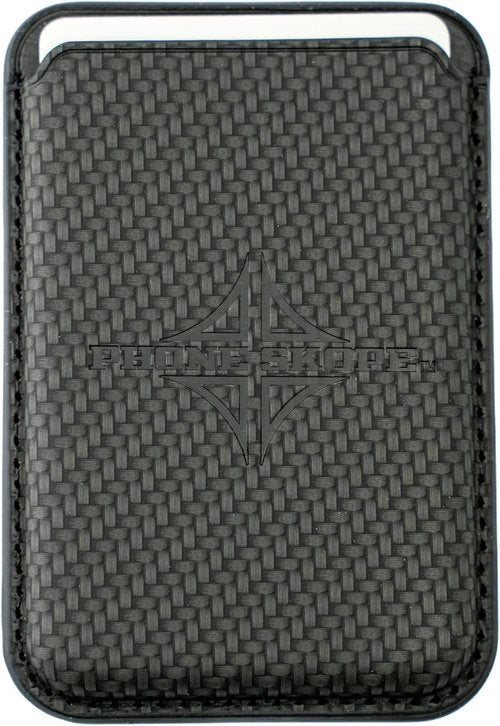 Phone Skope Leather Wallet - Magnetic Card Holder for Cell Phones | Secure & Convenient | Fits Carbon Pro Case Black